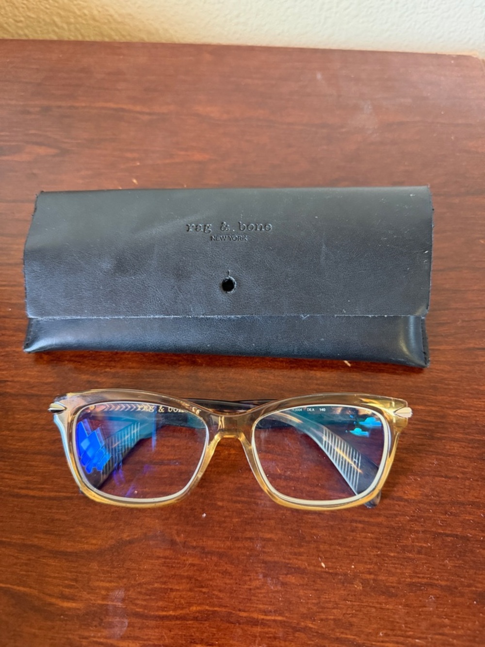 rag & bone Clear Brown Acetate Women’s Glasses